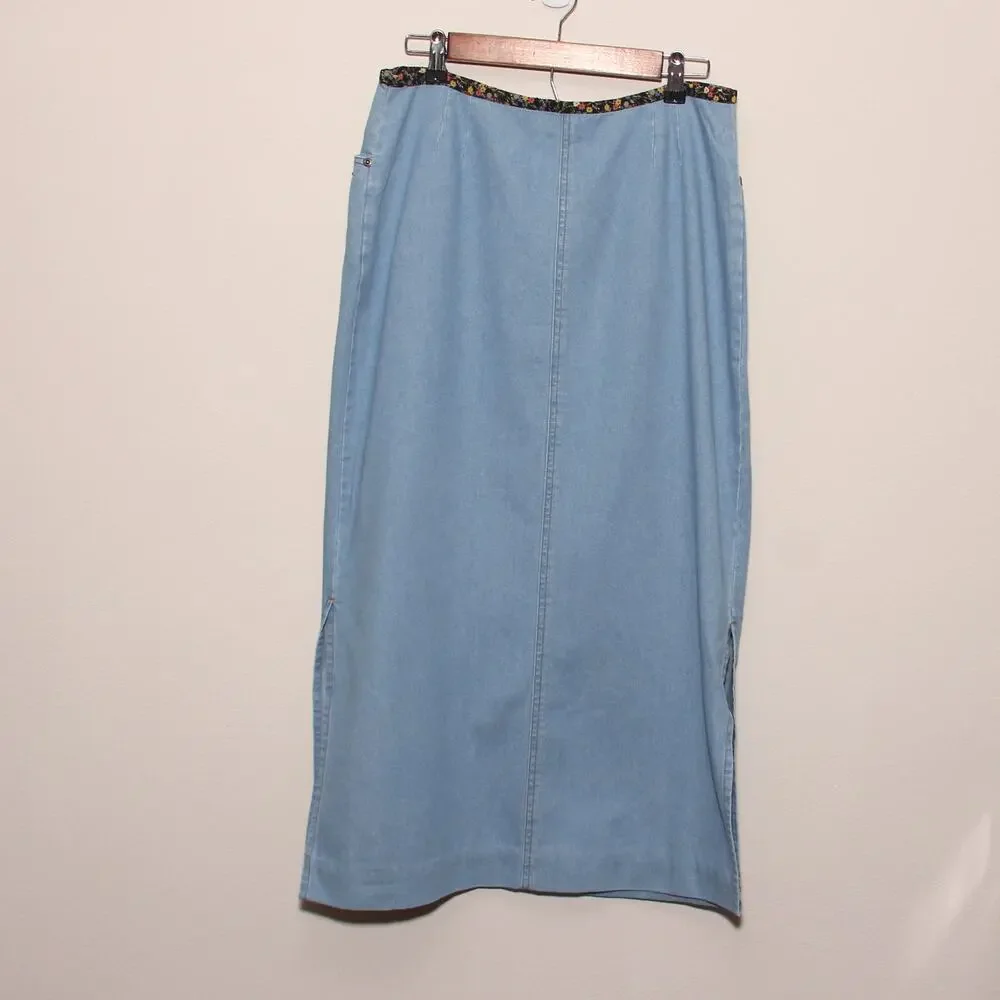 Vintage Susan Bristol Cotton Maxi Skirt Size 10